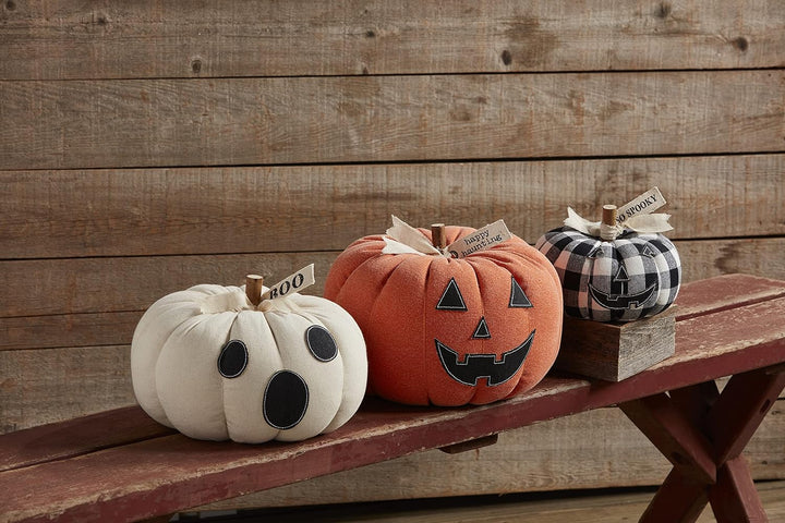 Mud Pie Halloween Jack-O-Lantern Sitter White Ghost, Weiss, 7 1/2" x 7 3/4" Dia