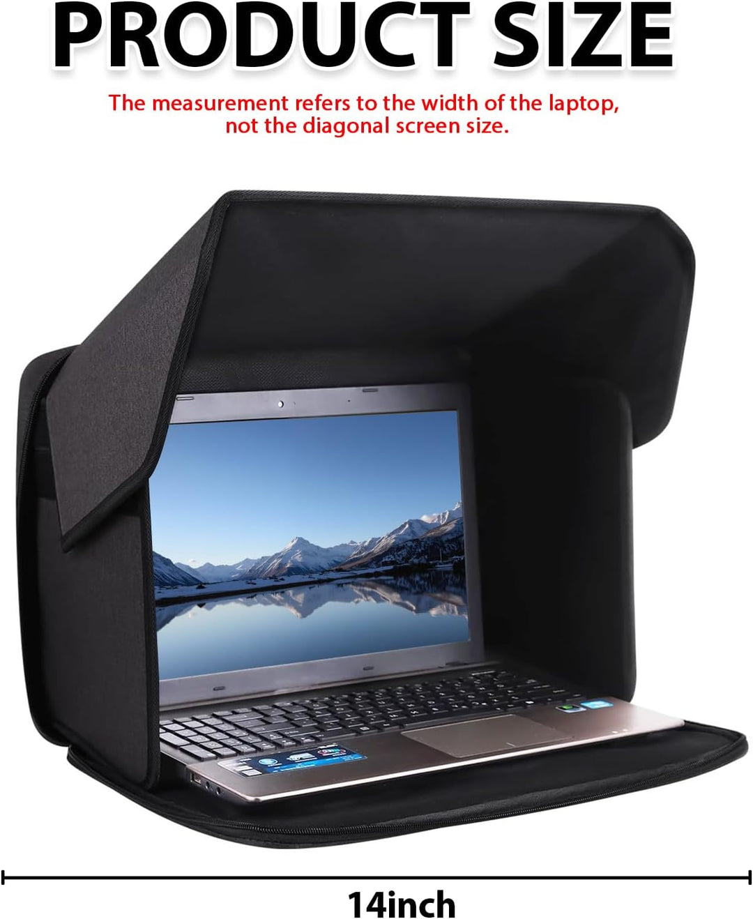 Universal Laptop Sonnenschutz, Sichtschutzhaube, Laptopzelt, Blendschutz für Bildschirm, Laptop Sonn