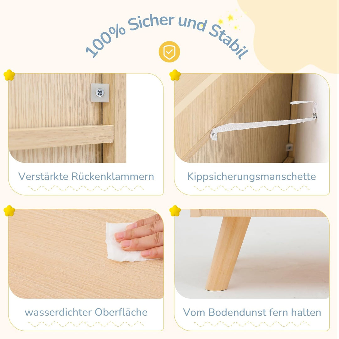 LUE BONA Kinderregal,Bücherregal Regal Aufbewahrungsregal für Kinder,Standregal 3 Stockwerk der Offe