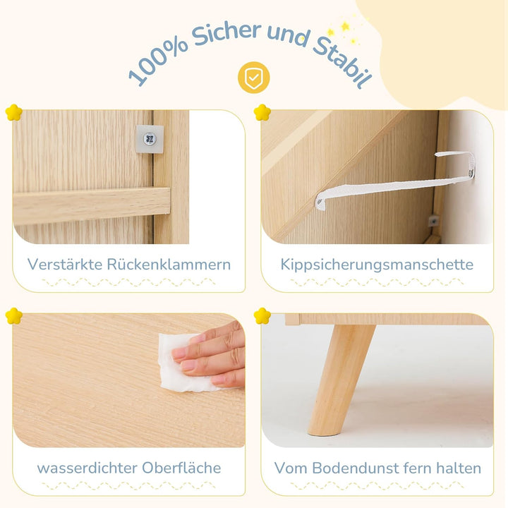LUE BONA Kinderregal,Bücherregal Regal Aufbewahrungsregal für Kinder,Standregal 3 Stockwerk der Offe