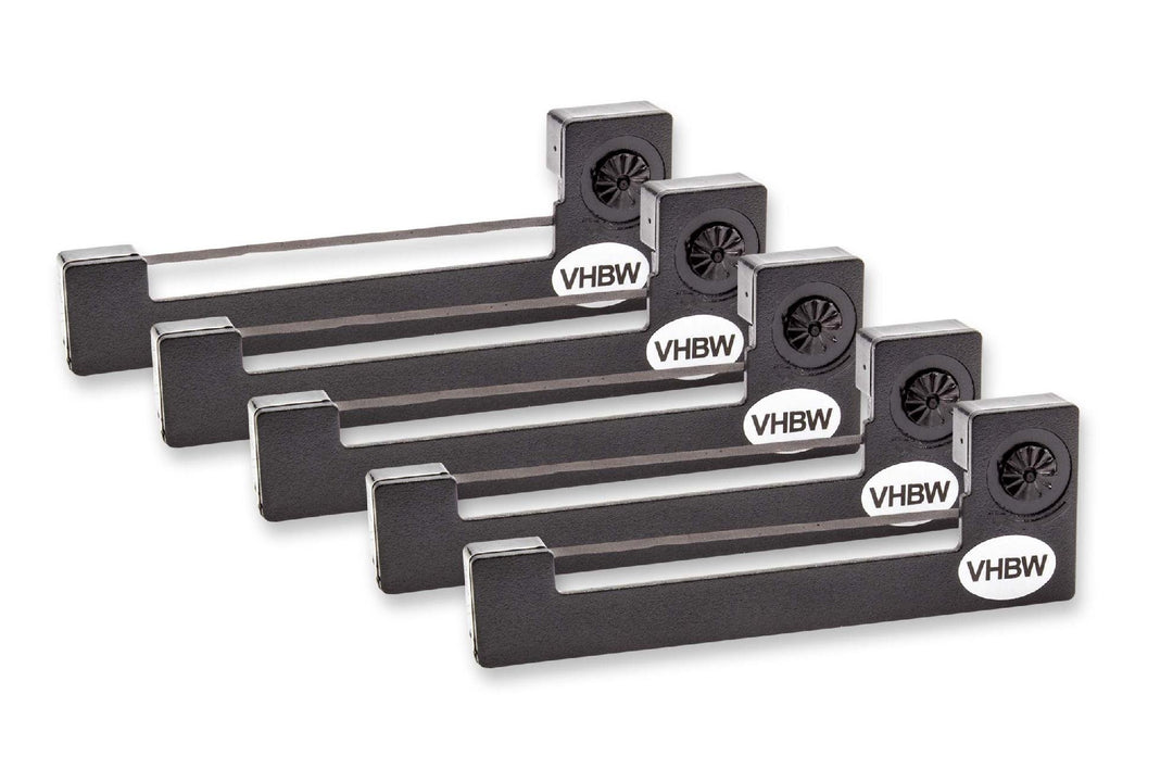 vhbw 5x Farbband Schriftband kompatibel mit ESD TPC E 232 Nadeldrucker | Bondrucker - Schwarz