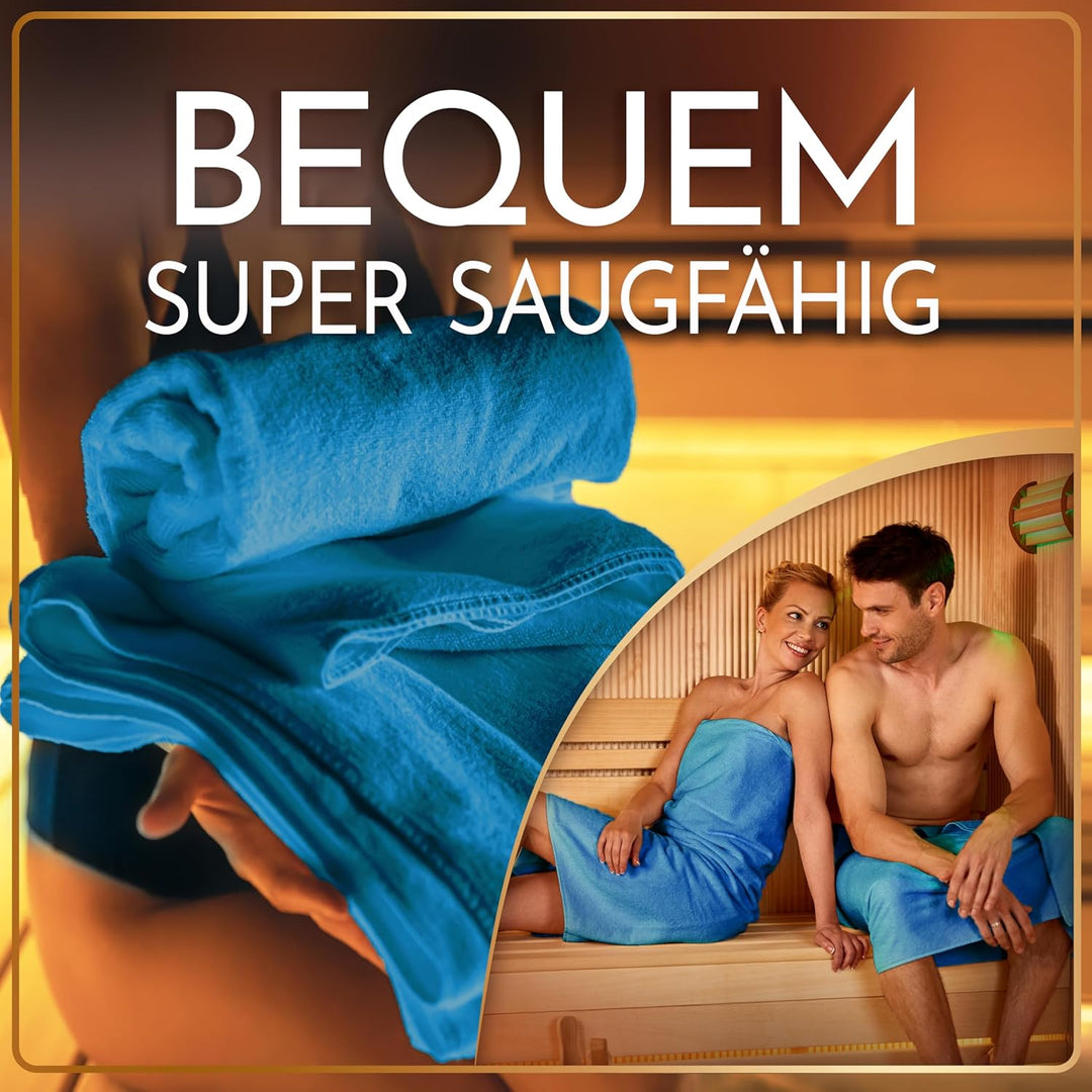 NatureMark 2er Pack SAUNATÜCHER Premium Qualität 80x200cm SAUNATUCH Sauna-Handtuch 100% Baumwolle Fa