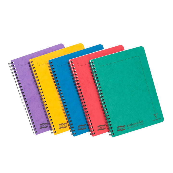 Clairefontaine 4850Z - Packung mit 10 Blöcken Europa Notemaker, Doppelspiralheft DIN A5, 14,8x21 cm,