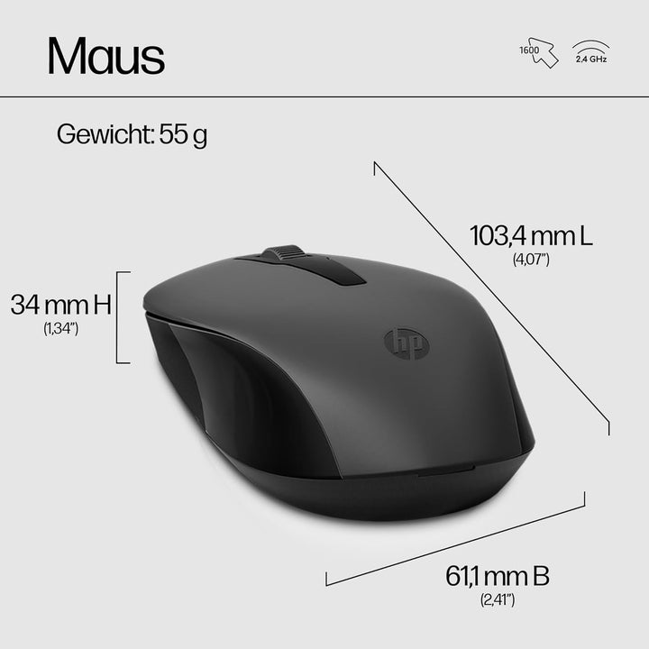 HP 330 Wireless Mouse & Keyboard, USB-A, Schwarz