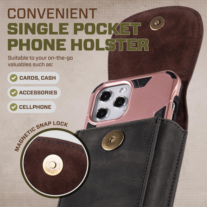 Hengwin Leder Handy Holster Fall Taille Gürtel Tasche für iPhone 17 Pro Max/16Plus iPhone 16 15 14 1