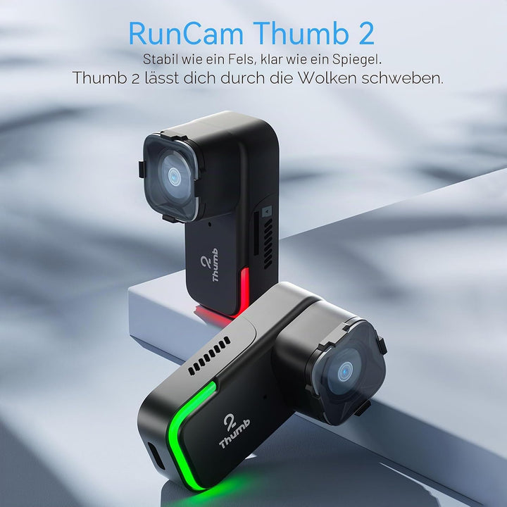 RunCam Thumb 2 FPV Mini Action Kamera 4K60FPS 27g Fernbedienung Aufnahme mit Gyroflow Stabilisierung