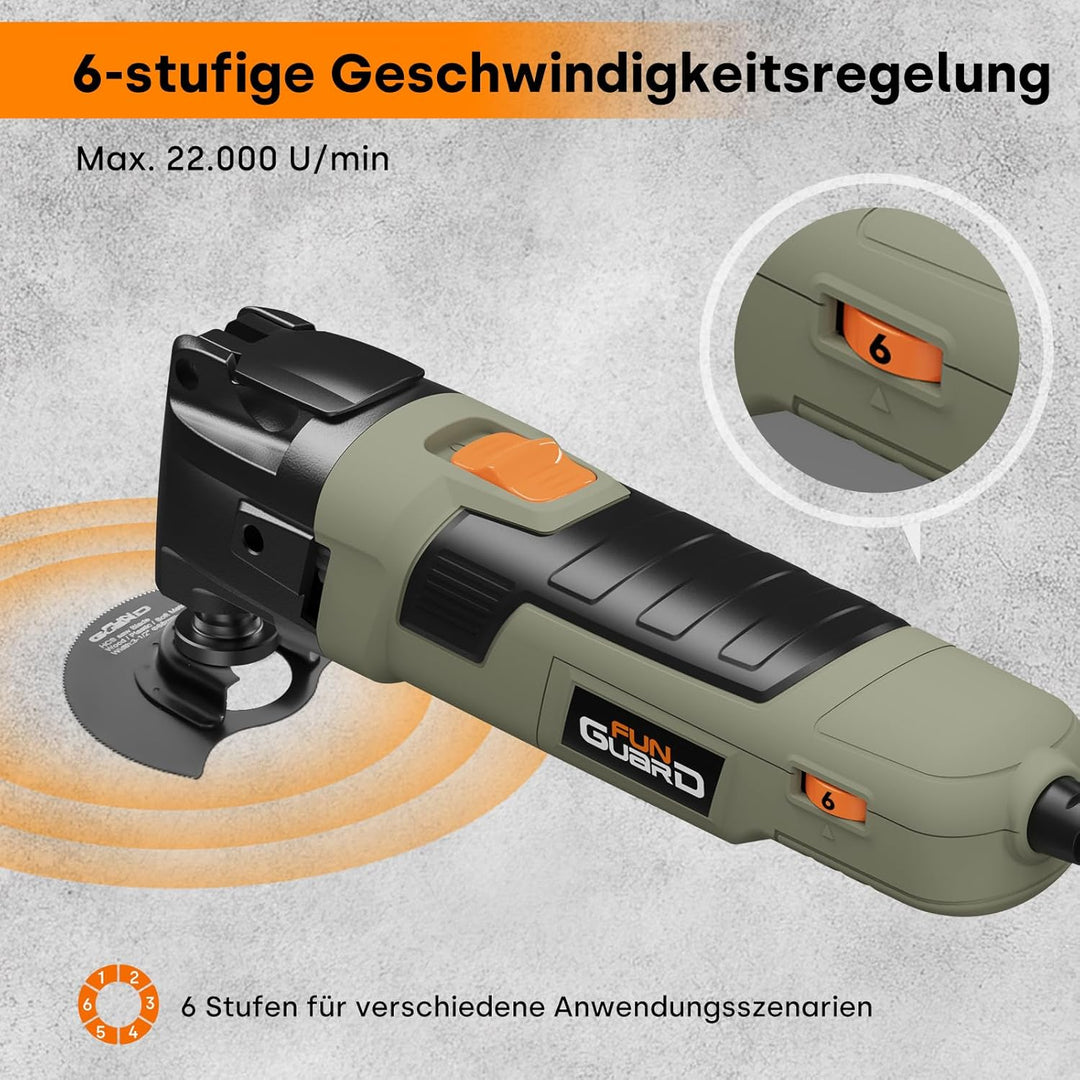 Oszillationswerkzeug 300W Multifunktionswerkzeug mit 30 Zubehör, 6 Variable Geschwindigkeit 15000-22