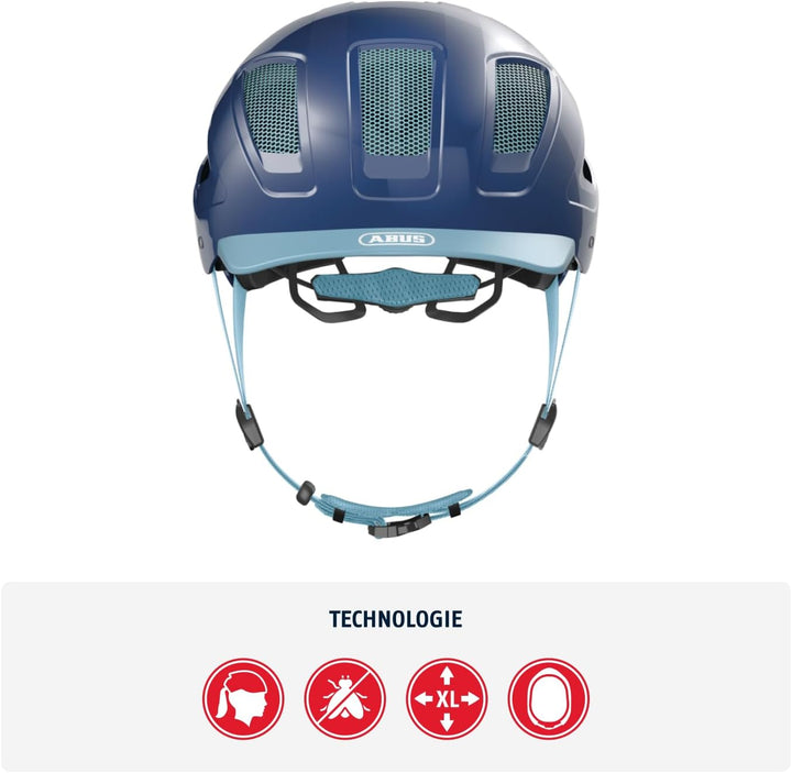 ABUS Stadthelm Hyban 2.0 - Fahrradhelm mit Rücklicht, ABS-Hartschale, guter Passform - für Damen und