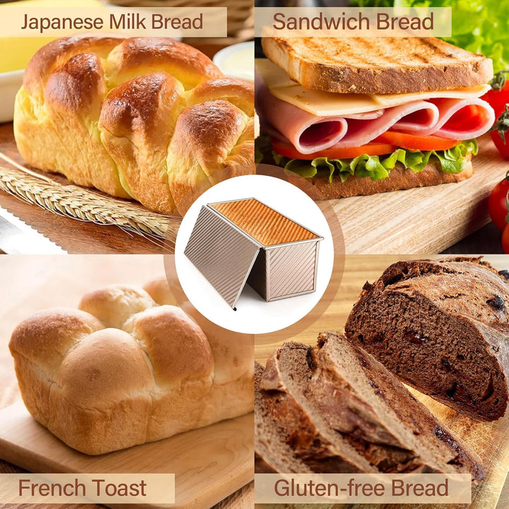 Brotbackform aus Kohlenstoffstahl mit Deckel – Antihaft-Toastbrotform & Kastenform mit Belüftungslöc