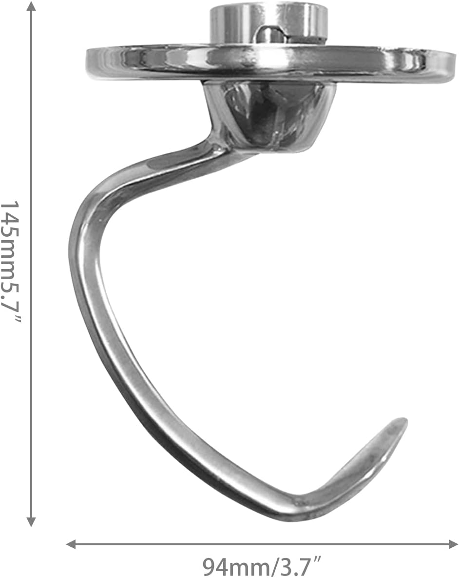 Spiral Knethaken Zubehör für Küchenmaschine,Küchengeräte Knethaken aus Edelstahl für Kitchen-Aid 4.5