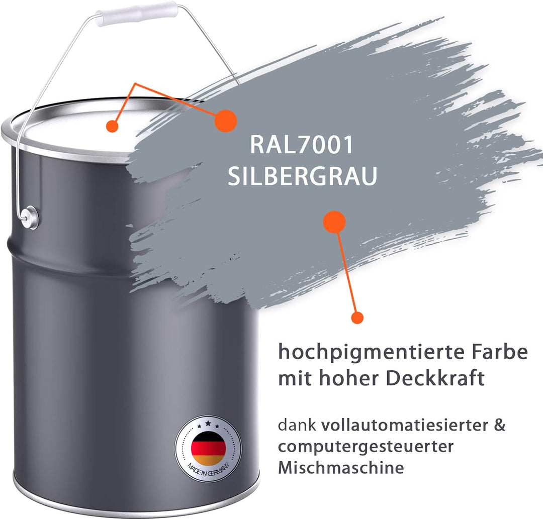BEKATEQ 1K PU Bodenversiegelung RAL7001 Silbergrau 1kg I Bodenbeschichtung &amp; Versiegelung für Beton,