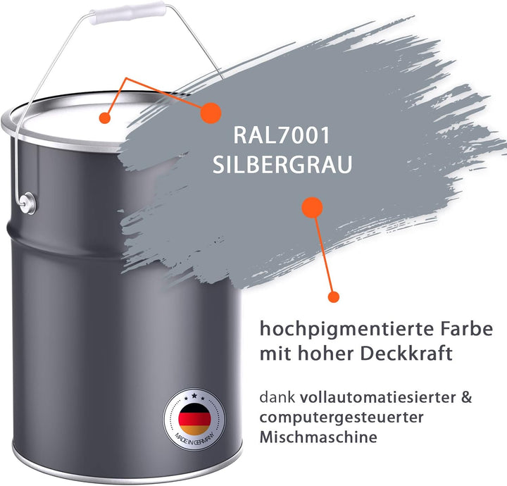 BEKATEQ 1K PU Bodenversiegelung RAL7001 Silbergrau 1kg I Bodenbeschichtung &amp; Versiegelung für Beton,
