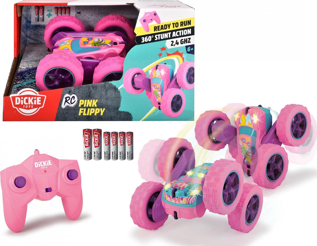 Dickie Toys Pink Drivez RC Candy Flippy, ferngesteuertes Spielzeugauto, Rotations- und Flip-Funktion