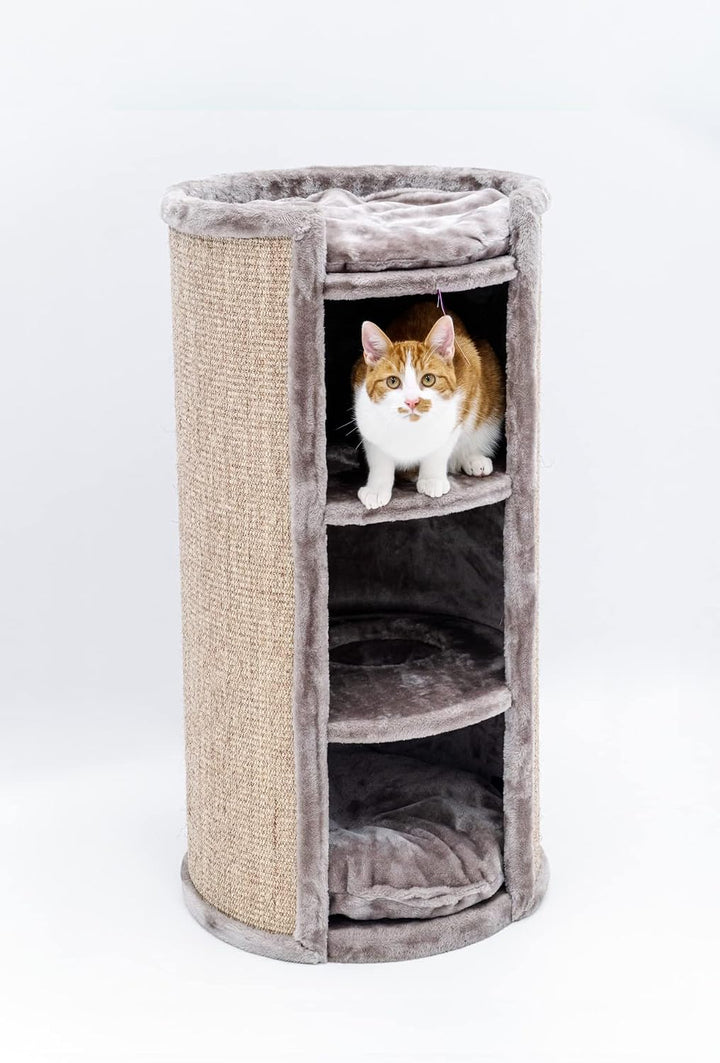 Petrebels XXL Kratztonne für grosse Katzen, Superdome 100 cm, Cappuccino | extrem stabil, Ø 50 cm Br