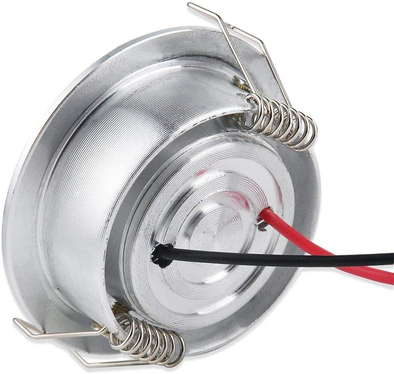 Klein LED Einbaustrahler 10er 1W 230V Rund Einbauspots mit Transformator Schwenkbar Mini Downlights