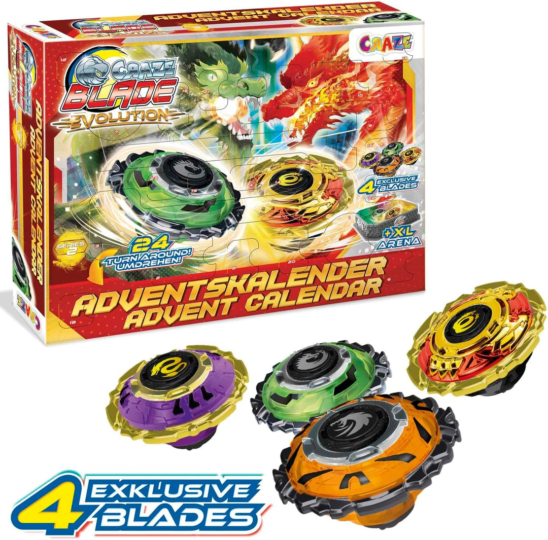 BLADE Adventskalender für Jungen – Kampfkreisel-Spielzeug-Adventskalender mit Battle Arena, Launcher