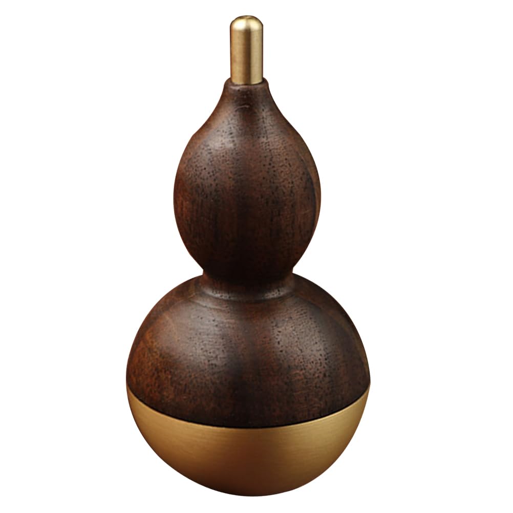 BESPORTBLE Wu Lou Feng Shui Skulptur Messing Walnussholz Stehauffigur Glücksbringer Chinesische Glüc