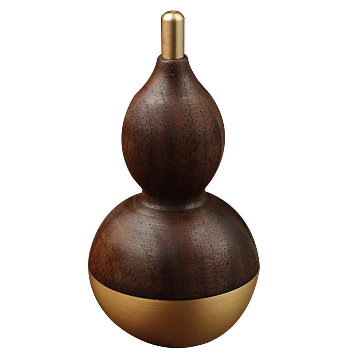 BESPORTBLE Wu Lou Feng Shui Skulptur Messing Walnussholz Stehauffigur Glücksbringer Chinesische Glüc