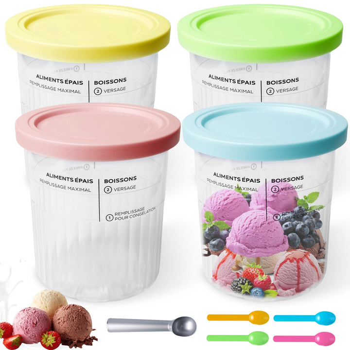 4er-Set Creami Behälter für die Ninja Creami Eismaschine, Creami Deluxe Behälter/Becher für ninja Ei