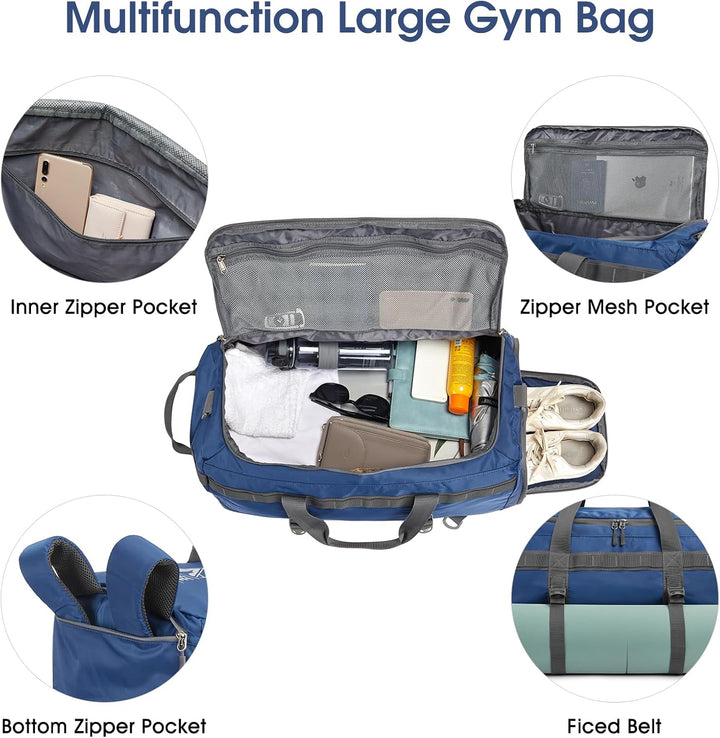 G4Free 45L Grosse Sporttasche&Reisetasche für Damen und Herren/mit Schuhfach & Nassfach/Trainingstas