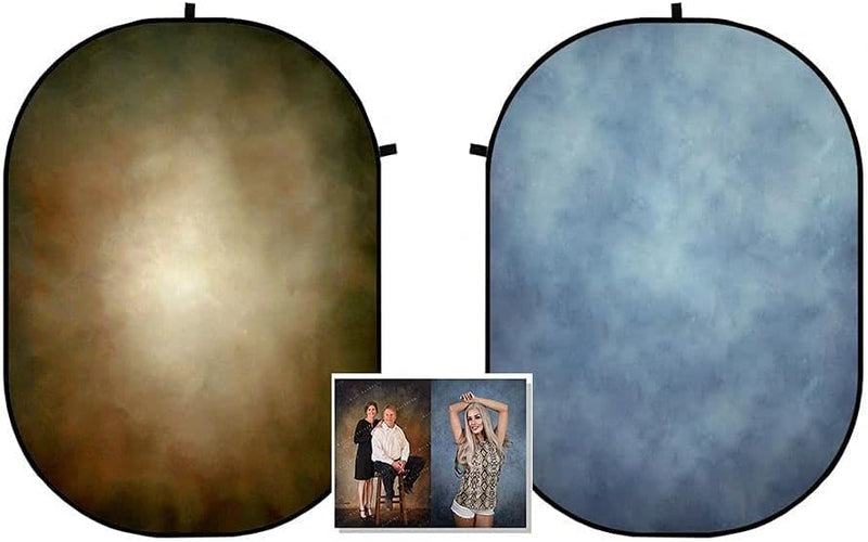 Kate Walimex Falthintergrund 1,5x2m Faltbarer Hintergrund Hellblau-braun Fotografie Hintergrund Meta