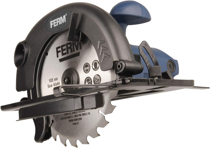 FERM Kreissäge 1200W -185mm Spindelarretierung - verstellbare Fussplatte (45 und 90 Grad) - Inkl. TC