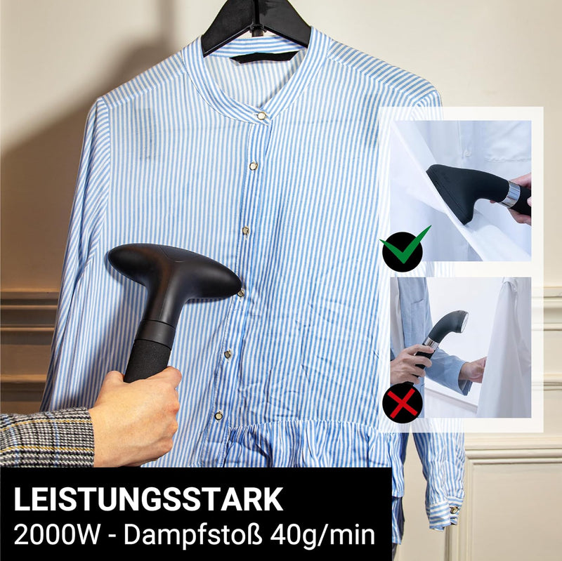 SteamOne - Professioneller Steamer & Dampfglätter T2000B - Vertikaler Dampfbügler mit 3,5l Wassertan