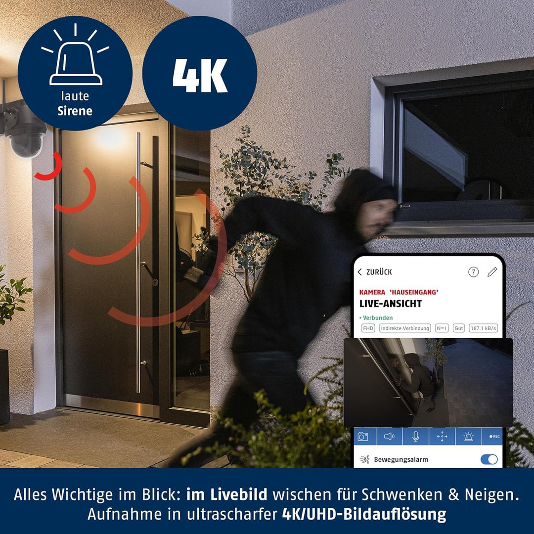 ABUS SmartLook Schwenken & Neigen, 2er Set - 4K Überwachungskamera für aussen mit WLAN, Bewegungserk