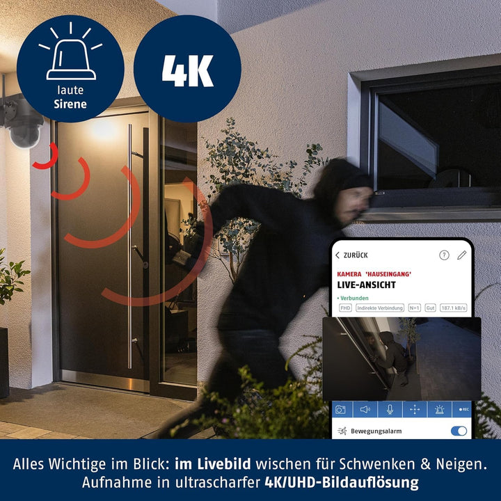 ABUS SmartLook Schwenken & Neigen, 2er Set - 4K Überwachungskamera für aussen mit WLAN, Bewegungserk