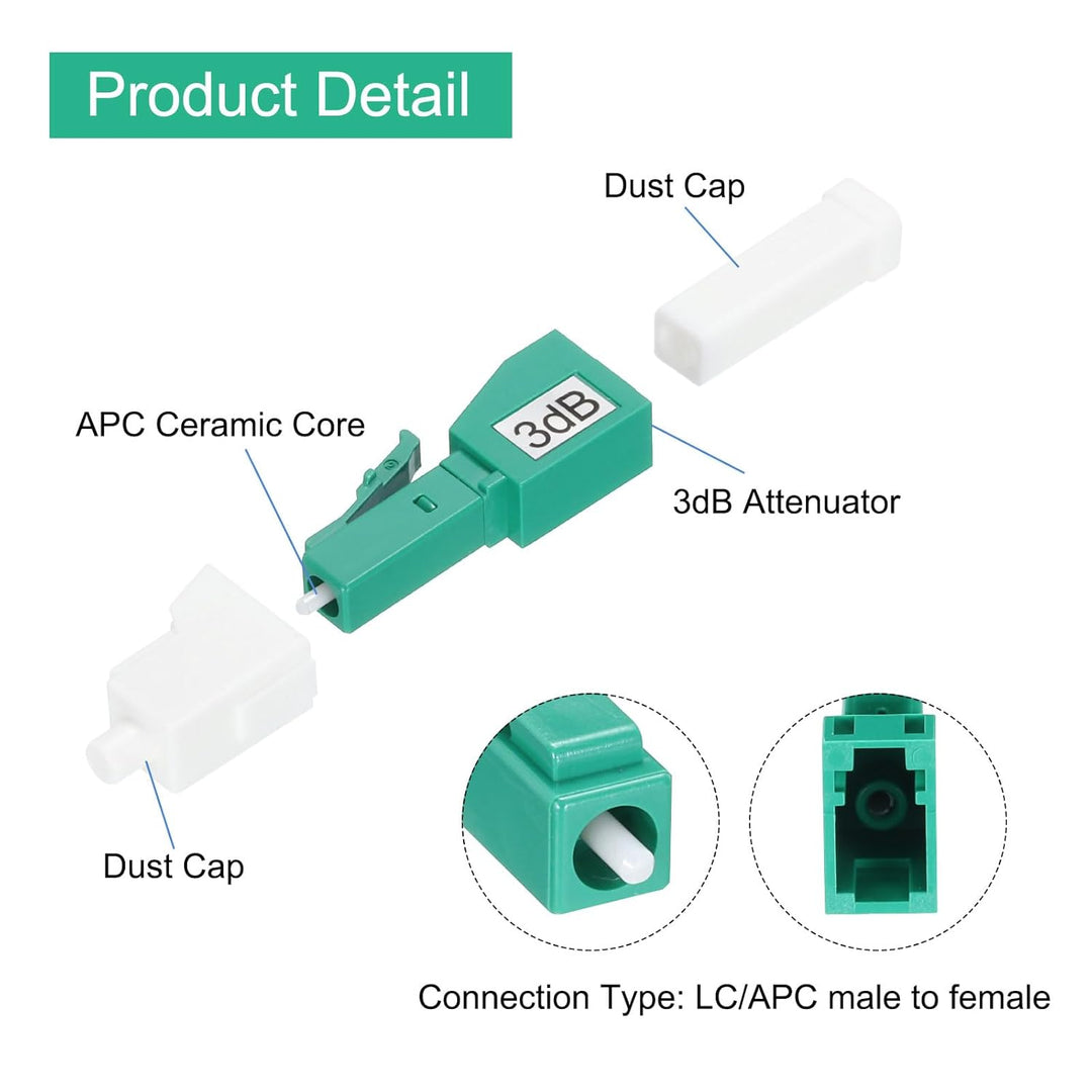 QUARKZMAN 3db LC Faser Dämpfungsglied, LC/APC Singlemode Glasfaser Verbinder Stecker zu Buchse für F