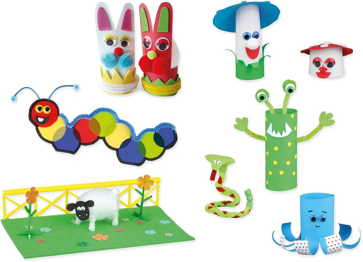 Lena 42663 Premium XXL Bastelkoffer mit 1300 Teile, Material zum Basteln, mit Moosgummi, Buntpapier,