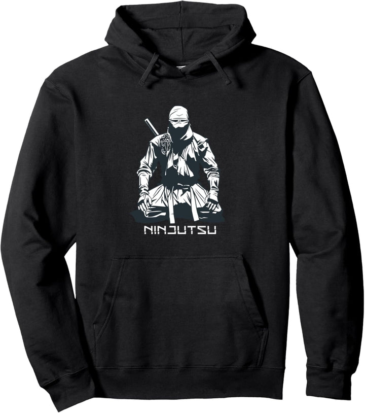 Ninjitsu sitzender Ninja Pullover Hoodie
