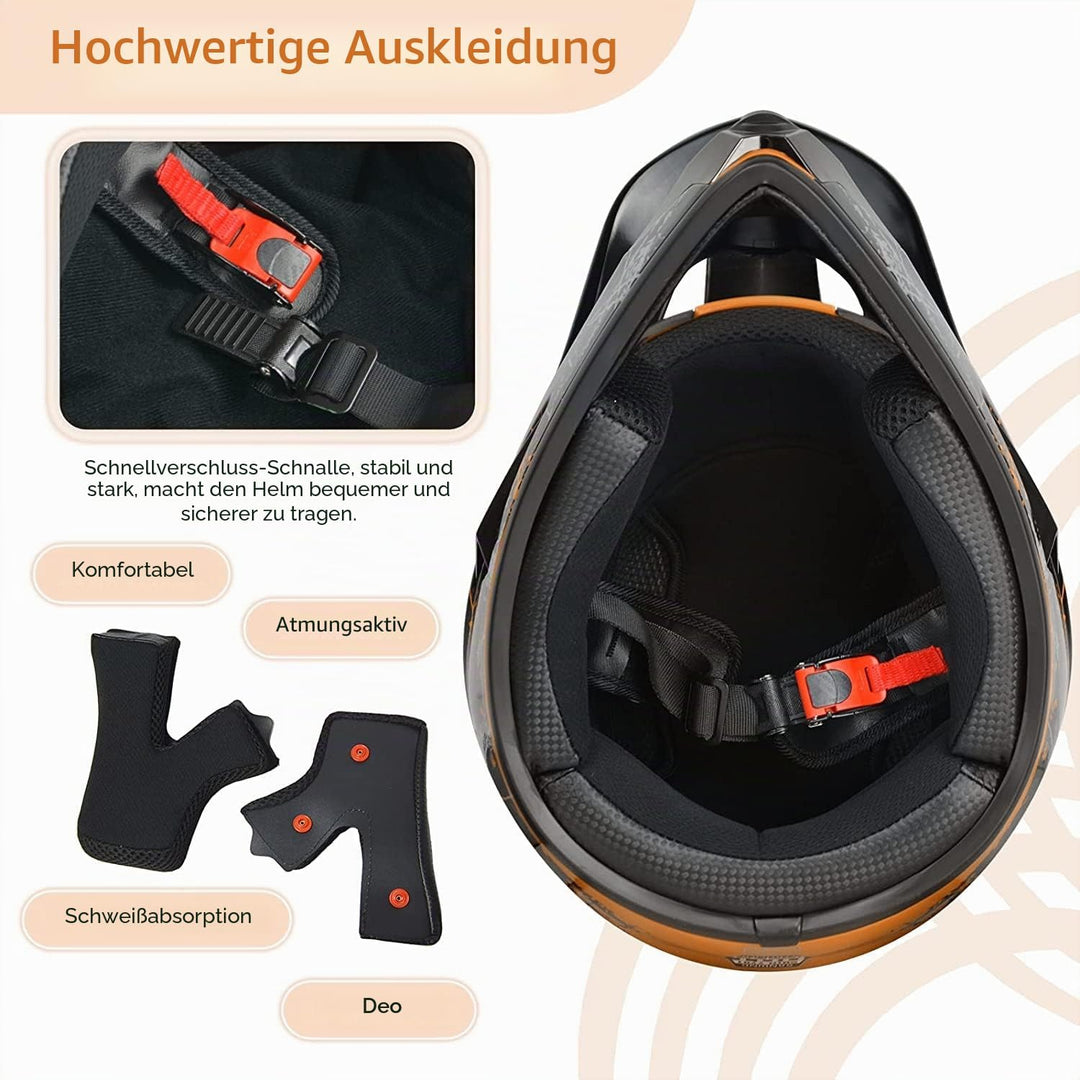 Jugend-Offroad-Motocrosshelme,Fahrradhelme für Jungen und Mädchen,Personalisierter Motorradhelme,CE