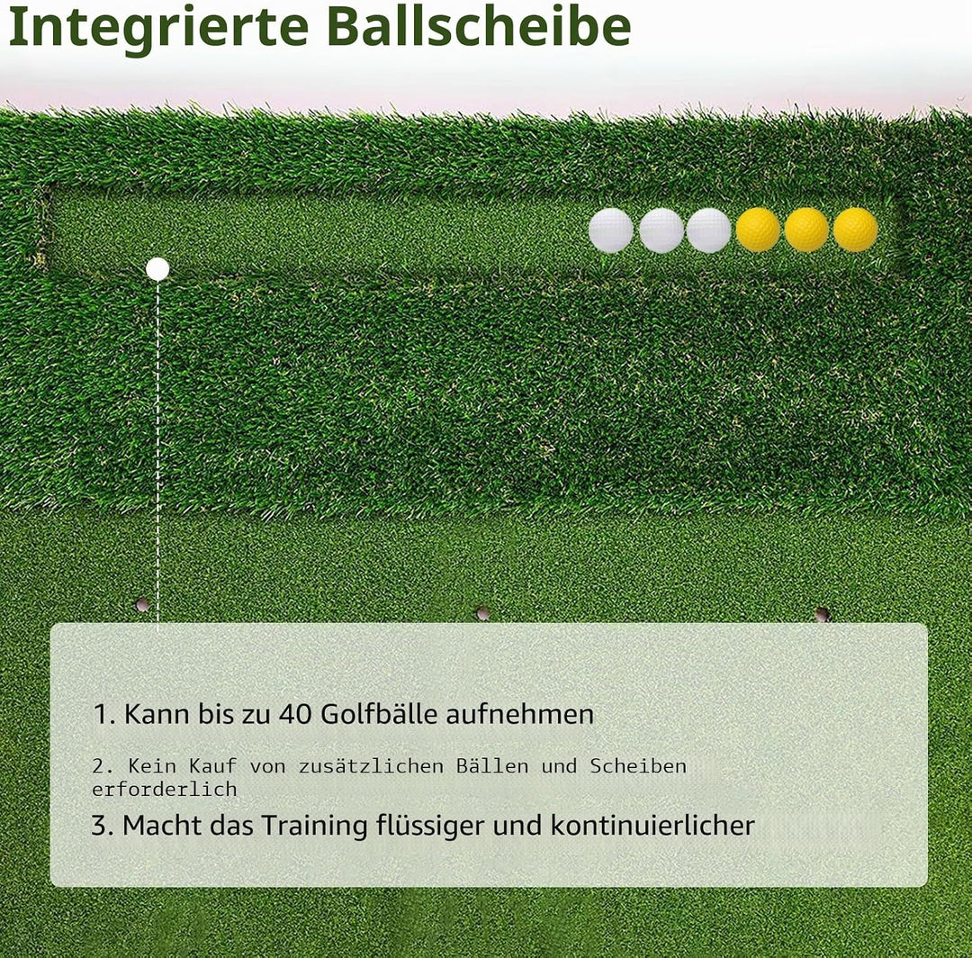 150 x 120cm Golf Abschlagmatte, mit 40mm Rough &amp; 16mm Fairway Turf, 10mm Eva Polsterung, Dual Tee- &amp;