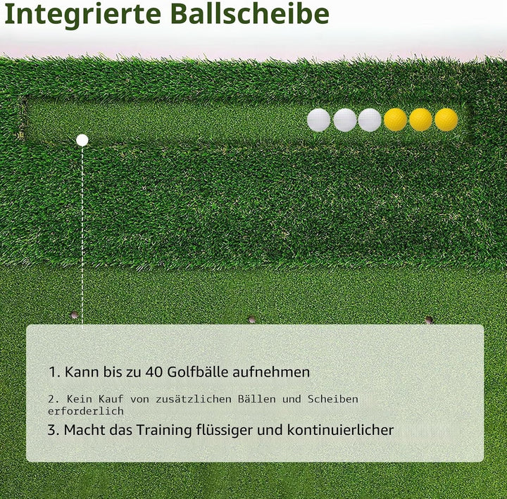 150 x 120cm Golf Abschlagmatte, mit 40mm Rough &amp; 16mm Fairway Turf, 10mm Eva Polsterung, Dual Tee- &amp;