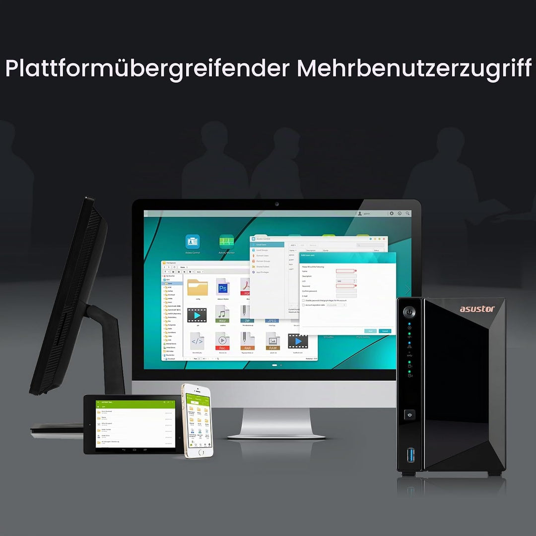 Asustor Drivestor 2 Pro Gen2 AS3302T v2, 2 Bay NAS Gehäuse Netzwerkspeicher, 1.7GHz Quad-Core, 2.5Gb