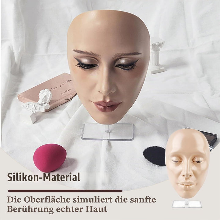 Schminkpuppe, Schminkkopf Für Mädchen, Silikon Make-Up-Übungs Gesicht, Wiederverwendbares Make Up Üb