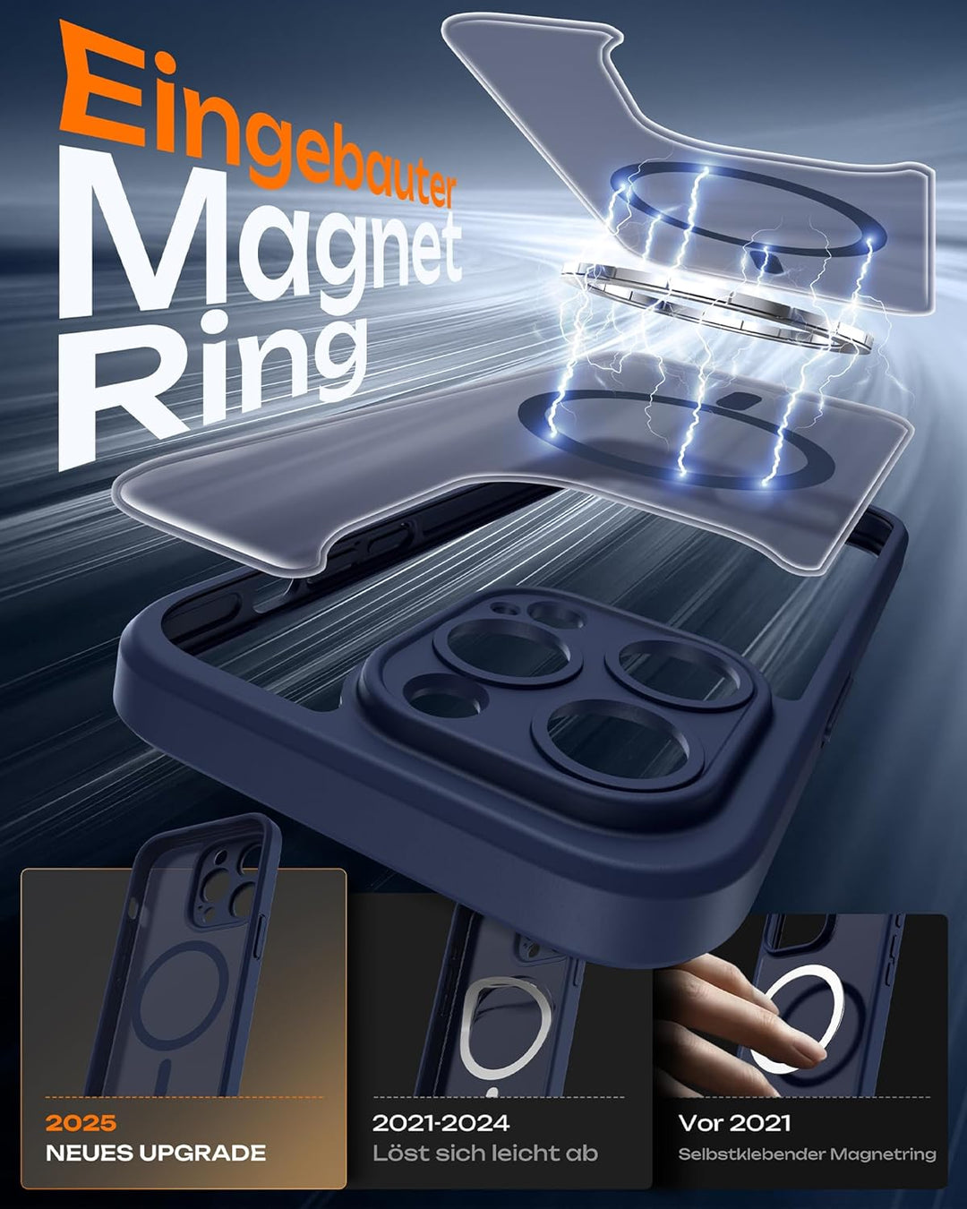 TOCOL 3 in 1 für iPhone 14 Pro Max Hülle für Magsafe, mit 2 Schutzglas, Vollständiger Kameraschutz S