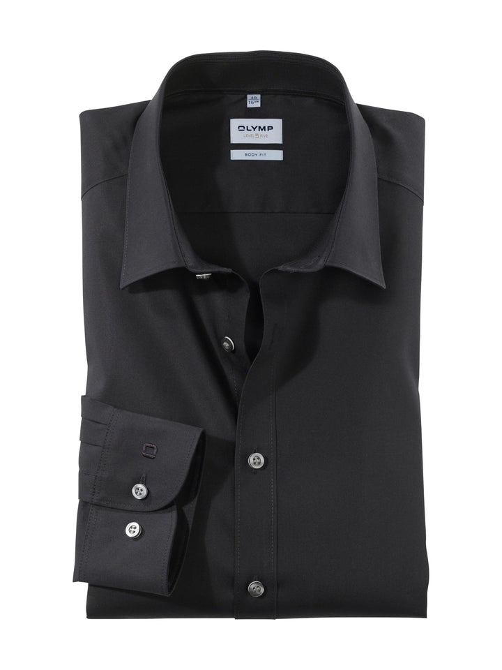 OLYMP Herren Oberhemd Langarm Hemd,einfarbig,Einfarbig,Comfort fit,New Kent 36 Schwarz 68, 36 Schwar
