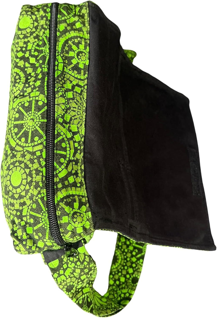 Damen Baumwolle Umhängetasche Indische Ethno Stil Boho Maliprint Tasche Baumwolle satche l mit Klapp