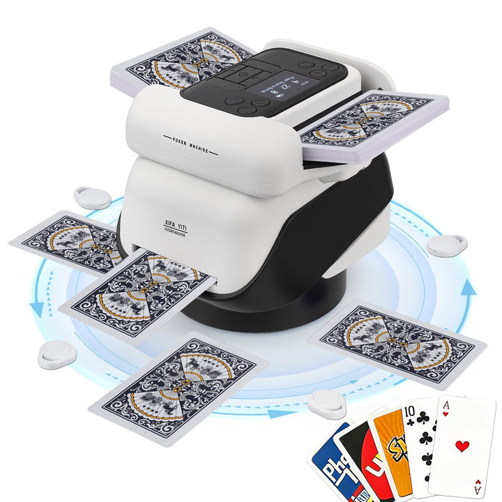 Automatischer Kartenspender und Kartenmischer, 360 ° drehbar, elektronischer Kartenmischer, mit 4 ka