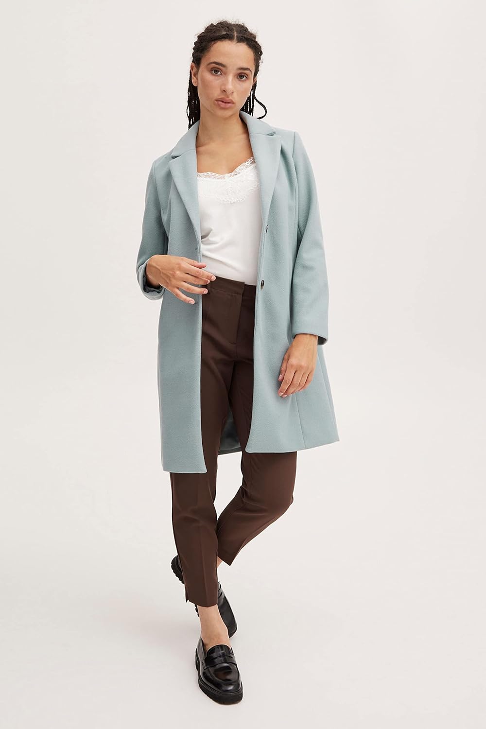 ICHI IHJANNET JA4 Damen Steppmantel Wintermantel Winterjacke Kurzmantel mit Reverskragen und Knöpfen