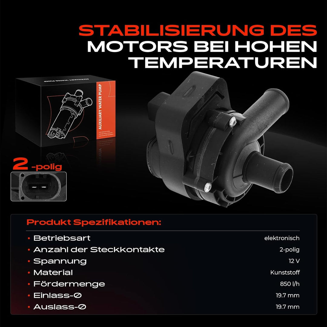 Frankberg Zusatzwasserpumpe Standheizung Kompatibel mit A-Klasse W169 1.5L-2.0L 2004-2012 B-Klasse W
