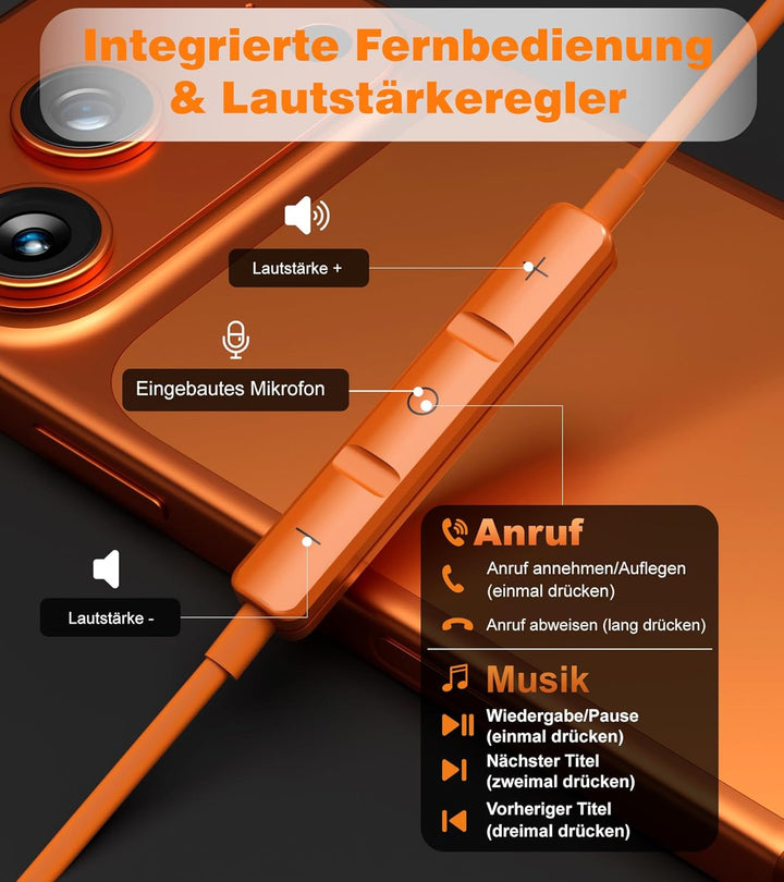 USB C Kopfhörer für Samsung Galaxy S26 S25 Ultra A56 iPhone 17 Kopfhörer mit Kabel USBC Kopfhörer Hi