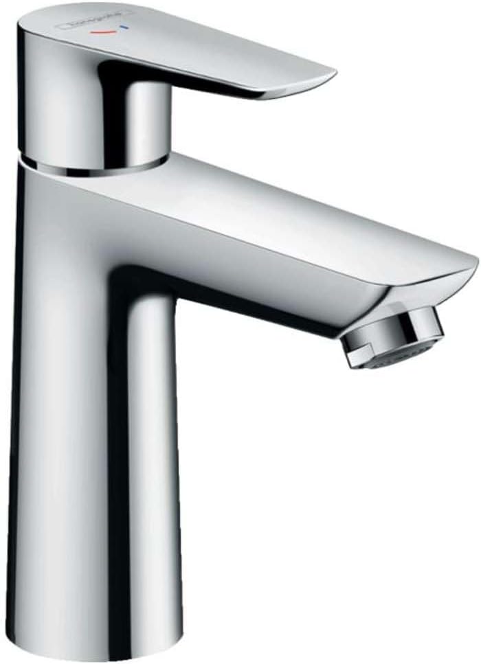 hansgrohe Waschtischarmatur Talis E, Wasserhahn Bad mit Auslauf Höhe 110 mm, mit Zugstange, Badarmat