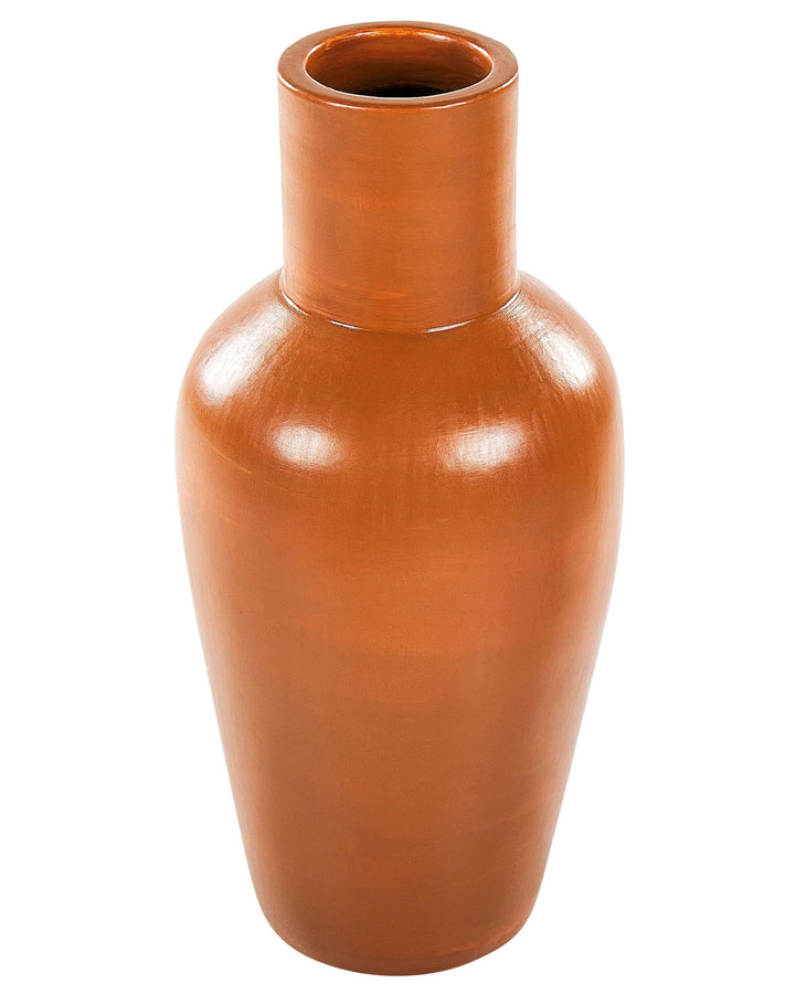 Dekorative Vase aus Terrakotta Handgefertigte Töpferei Orange Karfi