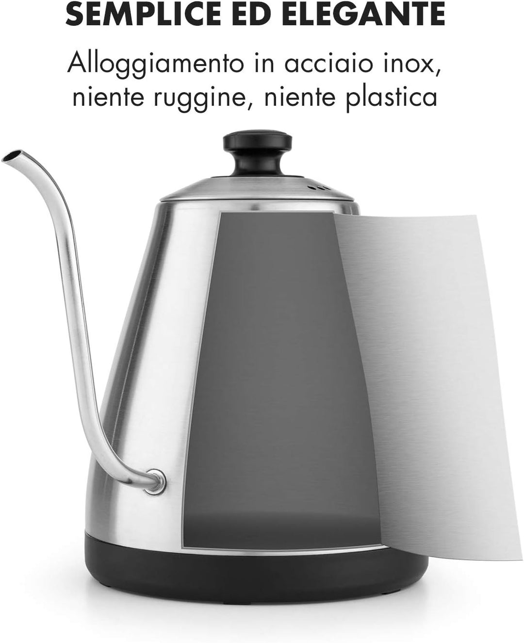Klarstein Garcon Wasserkocher - Teekocher, 1 L, 2000 W, Warmhaltefunktion, gradgenaue Temperatureins