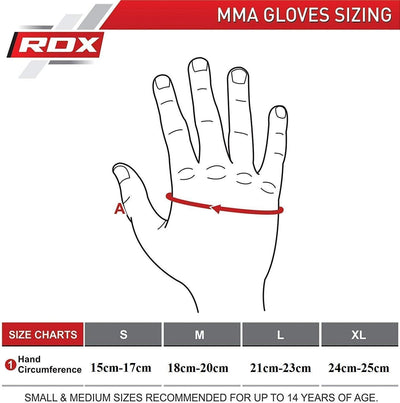 RDX Profi MMA Sparring Handschuhe, Maya Hide Leder, Kampfsport Kickboxen Gepolstert Gloves, Lang Han