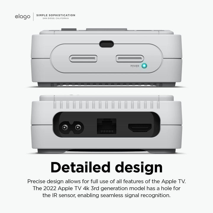 elago T4 Case Hülle Kompatibel mit Apple TV 4K 3. Generation (2022) - Mit IR Sensor Ausschnitt und L