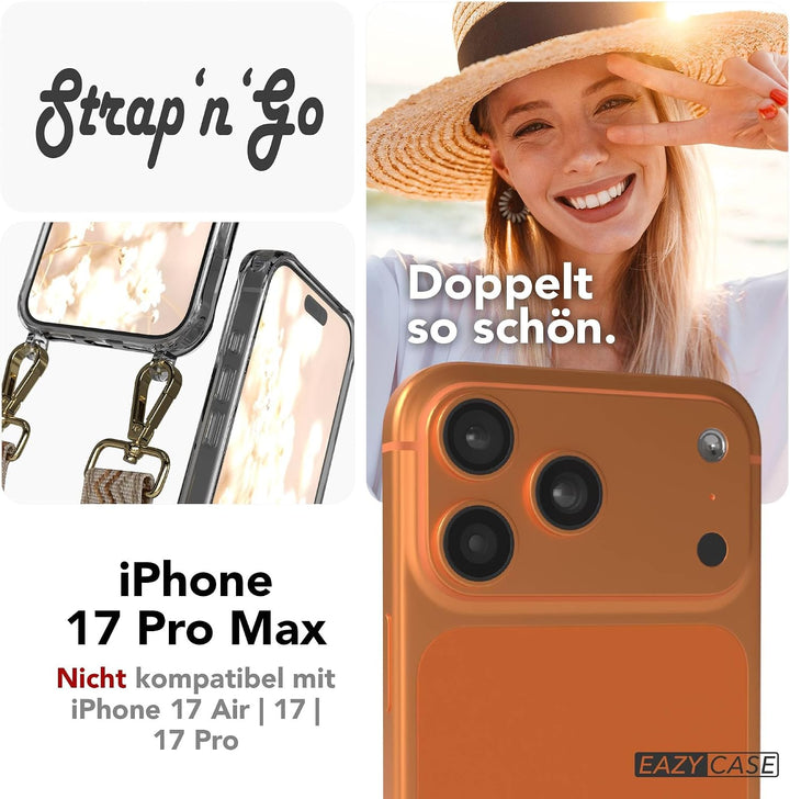 EAZY CASE Handykette - Verstellbares Taschenband kompatibel mit iPhone 17 Pro Max, Schulterriemen, H
